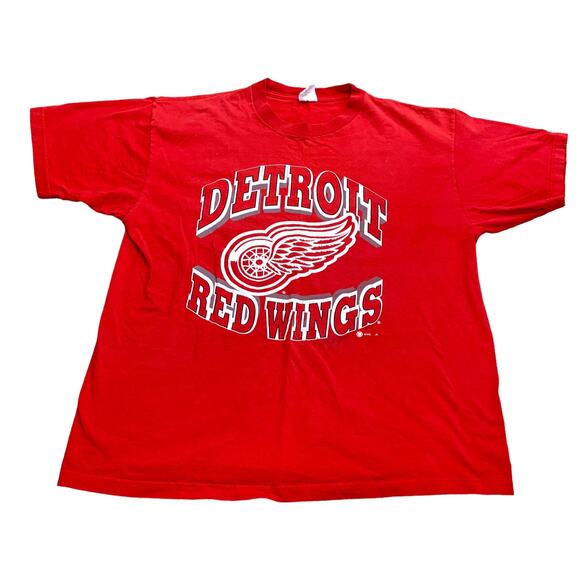 Vintage Detroit Red Wings Hockey 90s Graphic Tee Shirt XXL - Picture 1 of 6